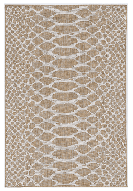 8' X 11' Ivory Abstract Indoor Outdoor Area Rug - Homeroots - Flyclothing LLC