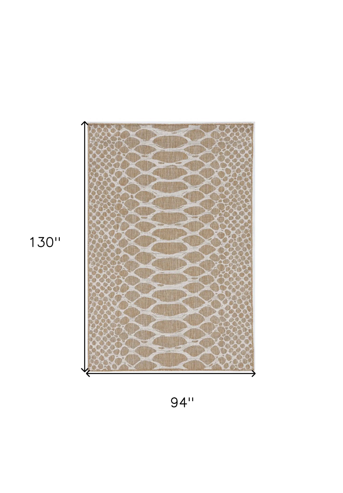 8' X 11' Ivory Abstract Indoor Outdoor Area Rug - Homeroots - Flyclothing LLC