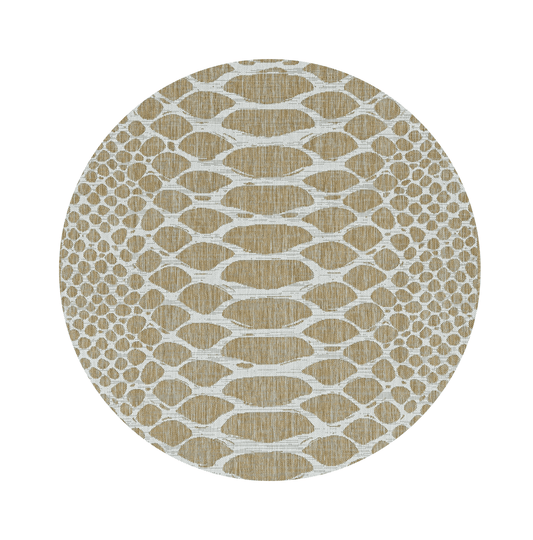 8' X 8' Ivory Abstract Indoor Outdoor Area Rug - Homeroots - Flyclothing LLC