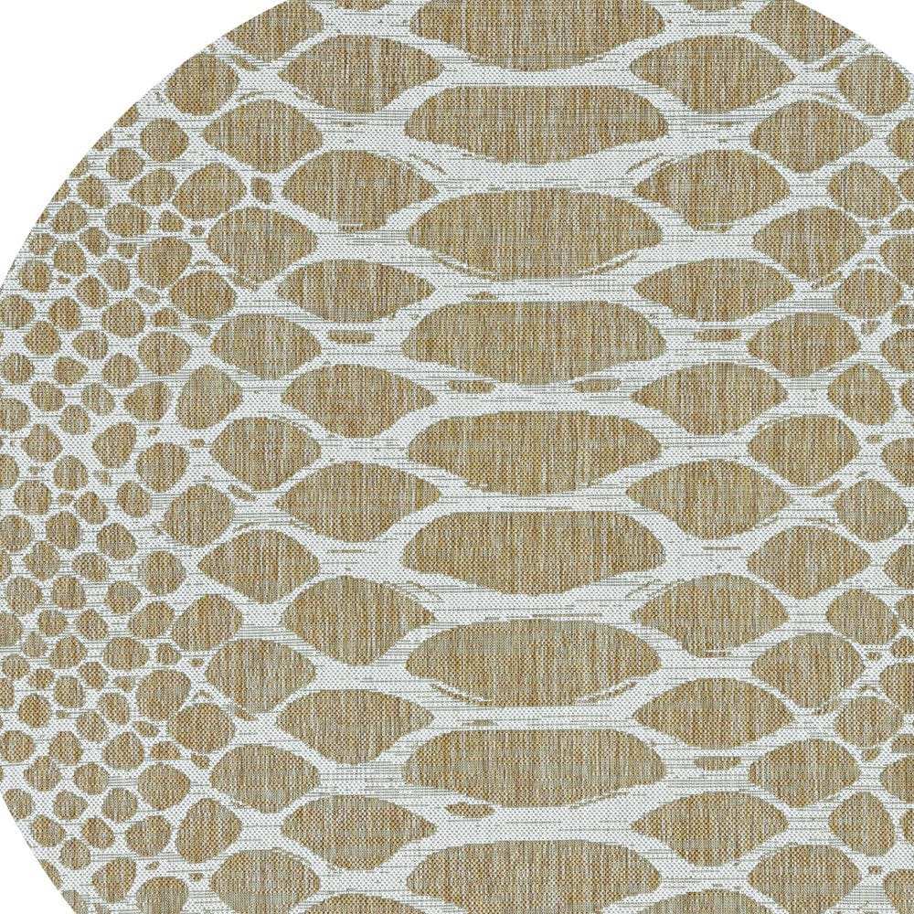 8' X 8' Ivory Abstract Indoor Outdoor Area Rug - Homeroots - Flyclothing LLC