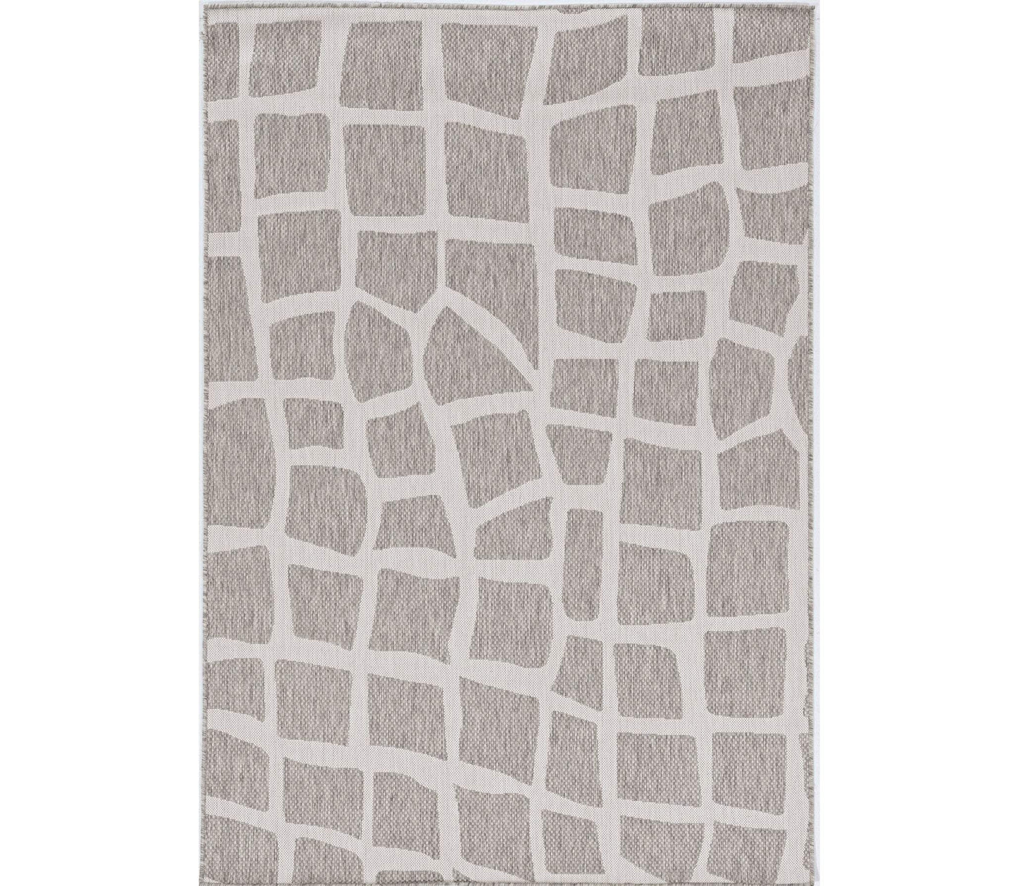 3' X 4' Gray and Ivory Cobblestone Area Rug - Homeroots - Flyclothing LLC