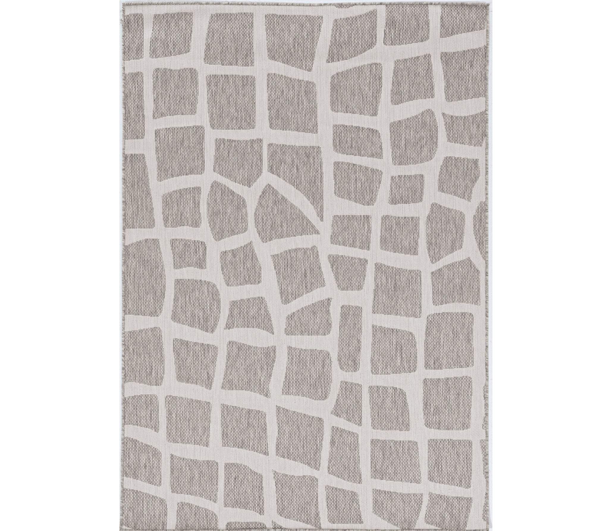 3' X 5' Gray and Ivory Cobblestone Area Rug - Homeroots - Flyclothing LLC