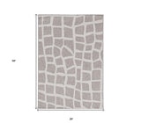 3' X 5' Gray and Ivory Cobblestone Area Rug - Homeroots