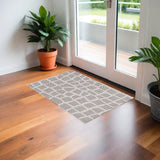 3' X 5' Gray and Ivory Cobblestone Area Rug - Homeroots