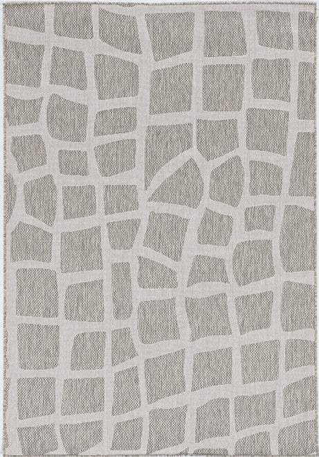 5' X 8' Gray Abstract Indoor Outdoor Area Rug - Homeroots - Flyclothing LLC