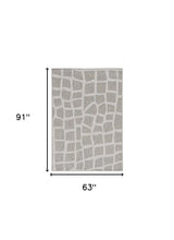 5' X 8' Gray Abstract Indoor Outdoor Area Rug - Homeroots - Flyclothing LLC