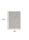 5' X 8' Gray Abstract Indoor Outdoor Area Rug - Homeroots