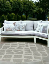 8' Round Ivory Or Grey Abstract Tiles Indoor Outdoor Area Rug - Homeroots - Flyclothing LLC