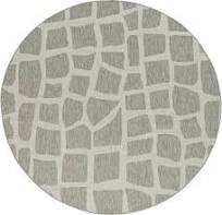8' Round Ivory Or Grey Abstract Tiles Indoor Outdoor Area Rug - Homeroots - Flyclothing LLC
