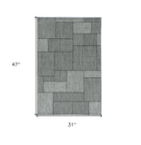 3' X 4' Gray Southwestern Indoor Outdoor Area Rug - Homeroots