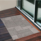 3' X 5' Gray Abstract Indoor Outdoor Area Rug - Homeroots