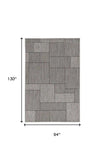 8' X 11' Gray Southwestern Indoor Outdoor Area Rug - Homeroots