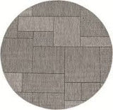 8' Round Gray Southwestern Indoor Outdoor Area Rug - Homeroots