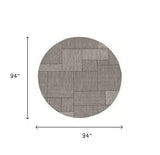 8' Round Gray Southwestern Indoor Outdoor Area Rug - Homeroots