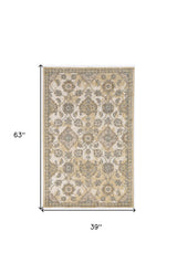 3' X 5' Ivory Wool Floral Vines Area Rug - Homeroots - Flyclothing LLC