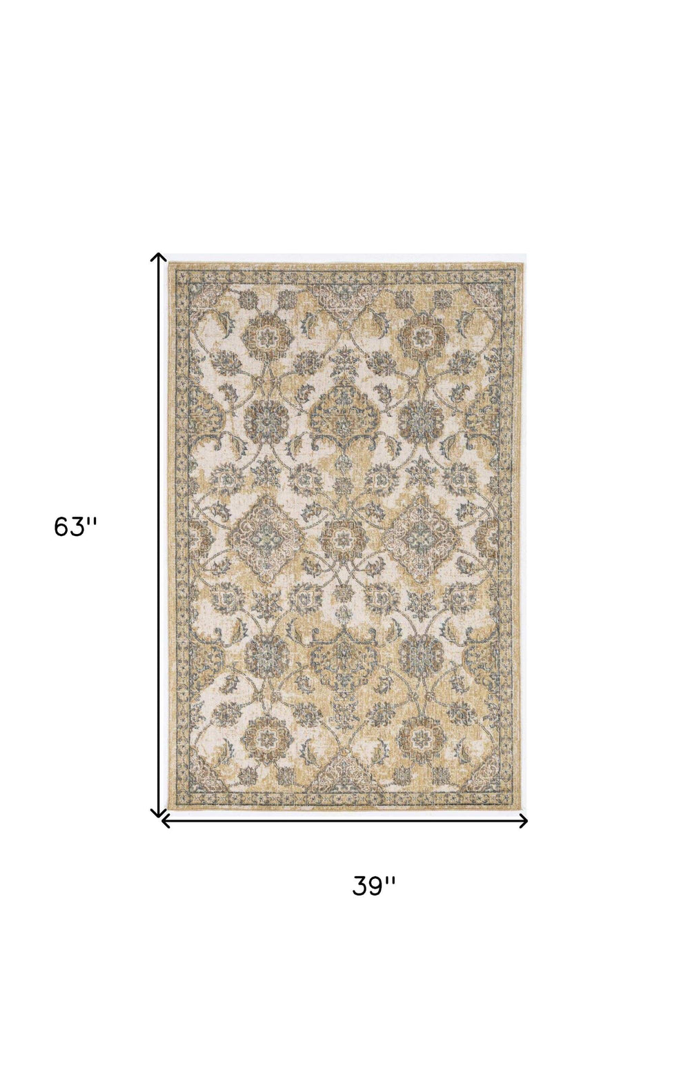 3' X 5' Ivory Wool Floral Vines Area Rug - Homeroots - Flyclothing LLC