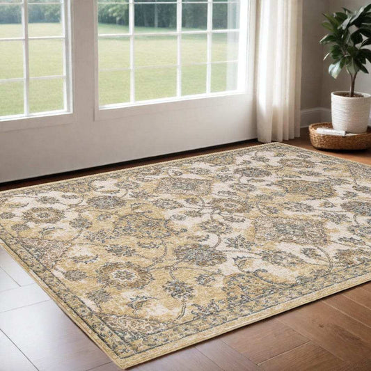 3' X 5' Ivory Wool Floral Vines Area Rug - Homeroots - Flyclothing LLC