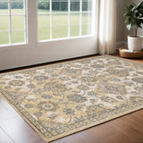 3' X 5' Ivory Wool Floral Vines Area Rug - Homeroots
