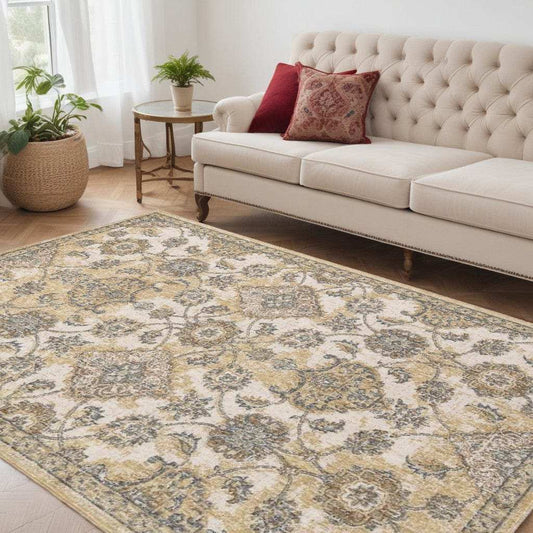 63 X 91 Ivory Sand Wool Rug - Homeroots - Flyclothing LLC