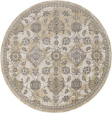 8' X 11' Ivory Sand Machine Woven Bordered Floral Vines Indoor Area Rug - Homeroots - Flyclothing LLC