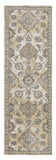8' X 11' Ivory Sand Machine Woven Bordered Floral Vines Indoor Area Rug - Homeroots