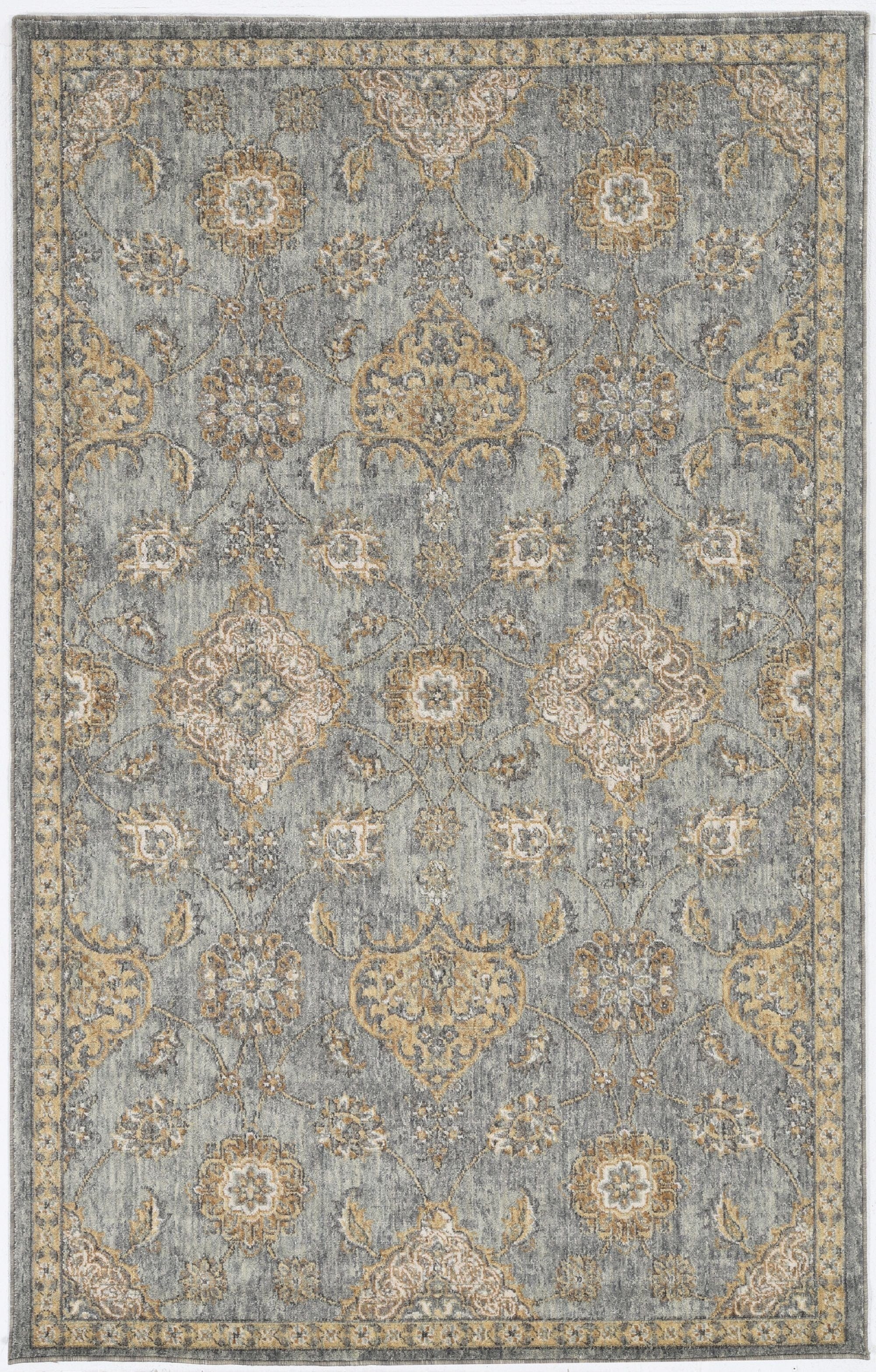 2' X 3' Sage Green Wool Floral Distressed Area Rug - Homeroots