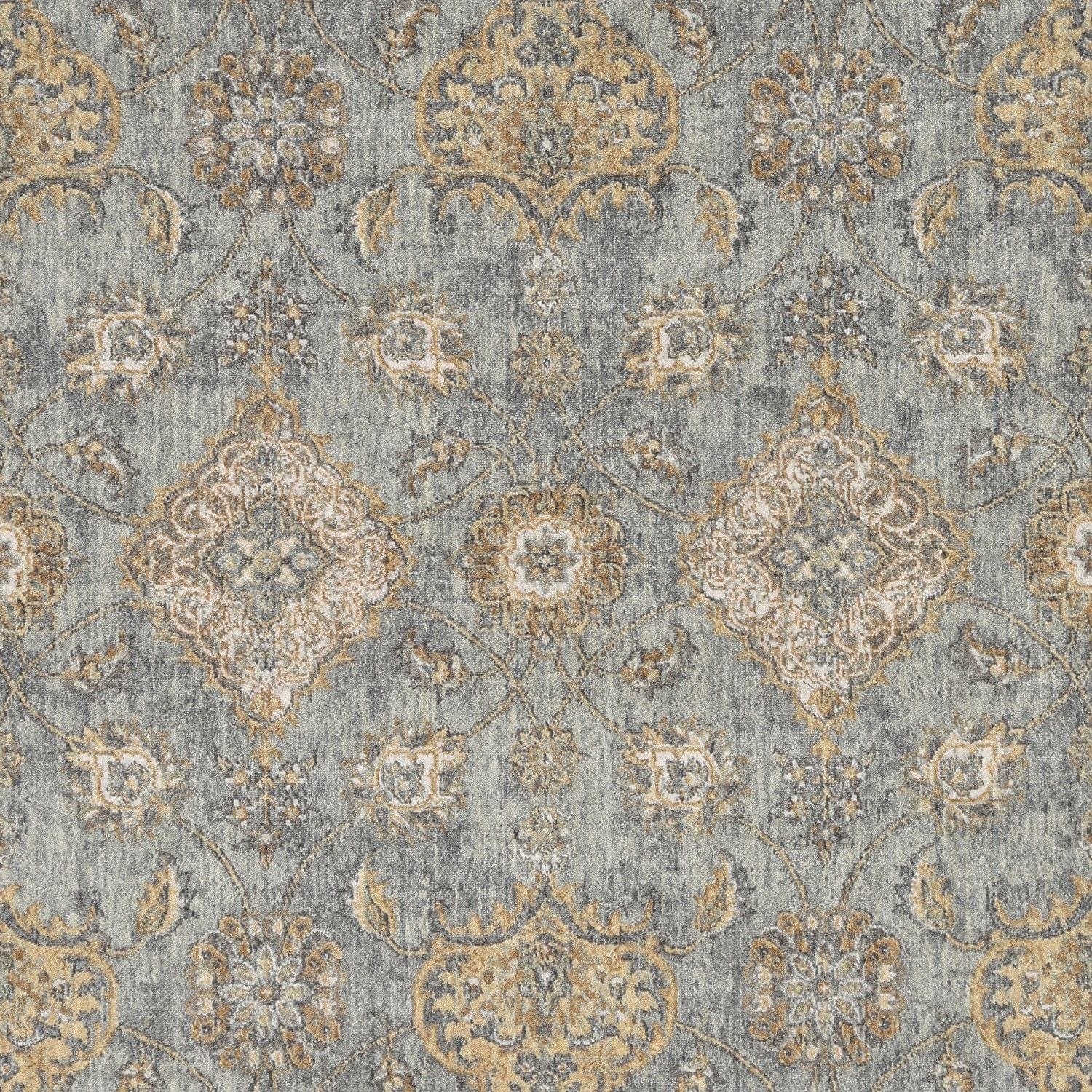 2' X 3' Sage Green Wool Floral Distressed Area Rug - Homeroots