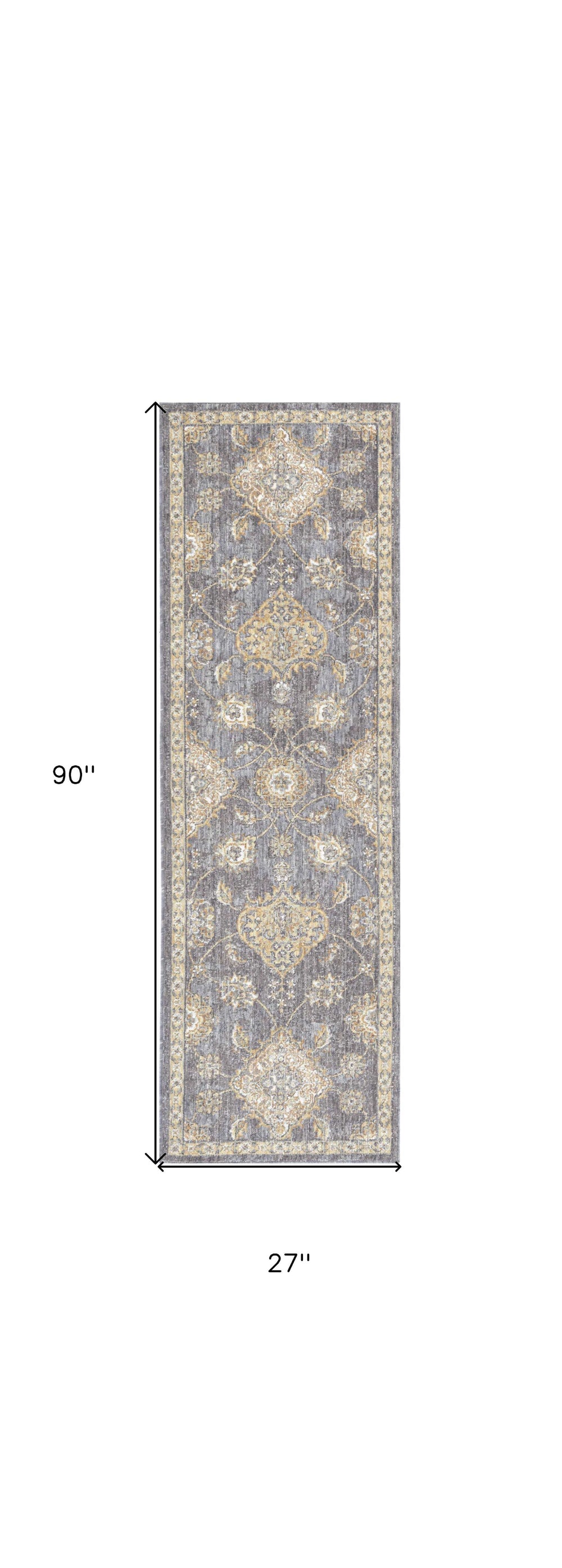8' Sage Green Machine Woven Vintage Traditional Indoor Runner Rug - Homeroots - Flyclothing LLC