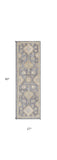 8' Sage Green Machine Woven Vintage Traditional Indoor Runner Rug - Homeroots