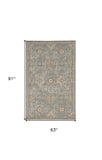 5' X 8' Sage Green Machine Woven Traditional Indoor Area Rug - Homeroots