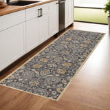 8' Taupe Machine Woven Vintage Traditional Indoor Runner Rug - Homeroots