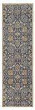 3' X 5' Taupe Floral Vine Bordered Wool Indoor Area Rug - Homeroots