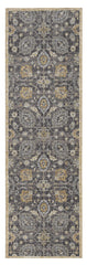 3' X 5' Taupe Floral Vine Bordered Wool Indoor Area Rug