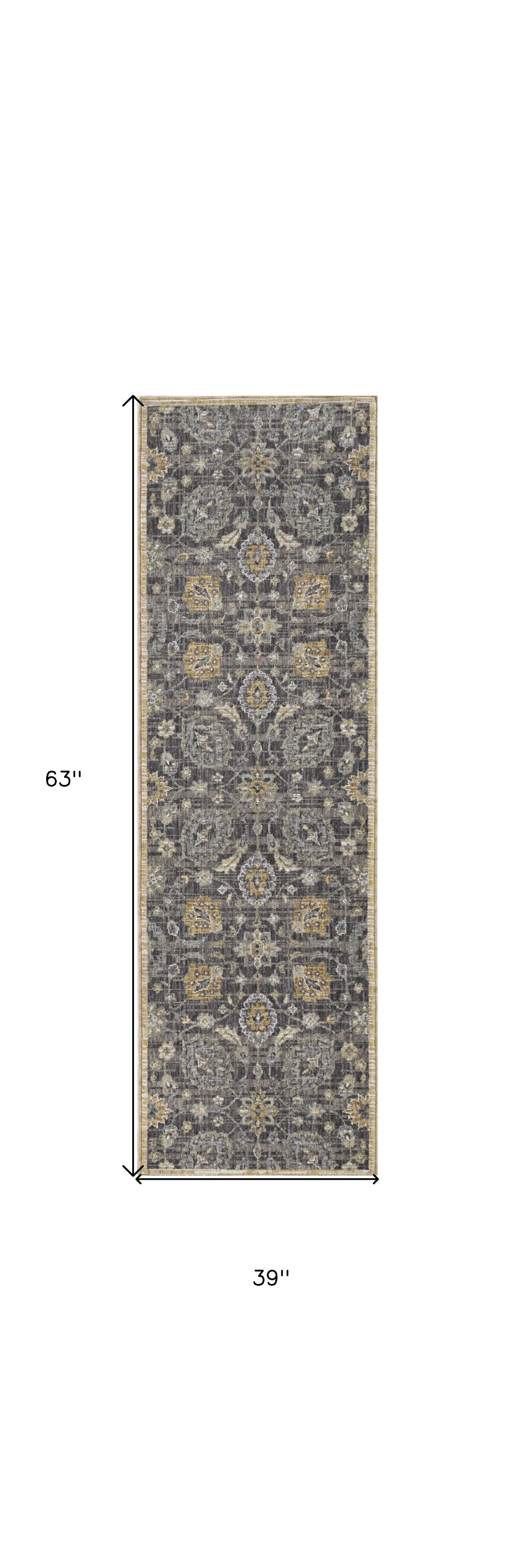 3' X 5' Taupe Floral Vine Bordered Wool Indoor Area Rug - Homeroots - Flyclothing LLC