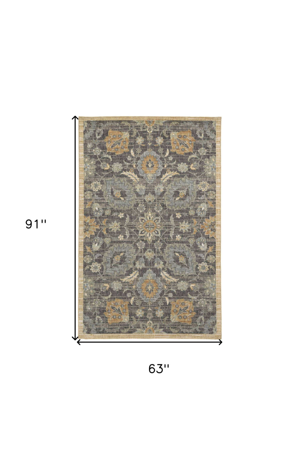 5' X 8' Taupe Machine Woven Traditional Indoor Area Rug - Homeroots - Flyclothing LLC