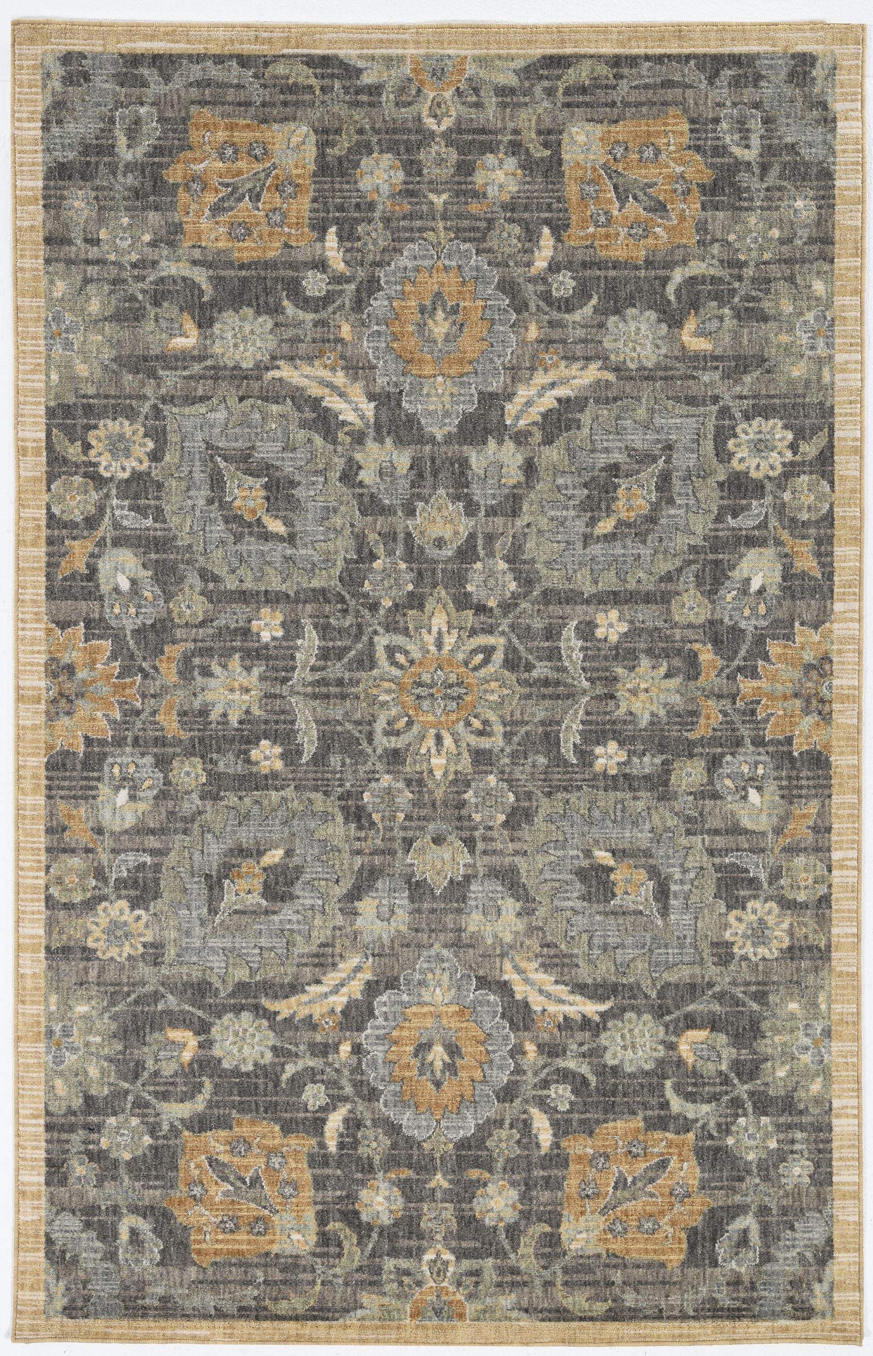 9' X 13' Taupe Machine Woven Vintage Floral Traditional Indoor Area Rug - Homeroots - Flyclothing LLC