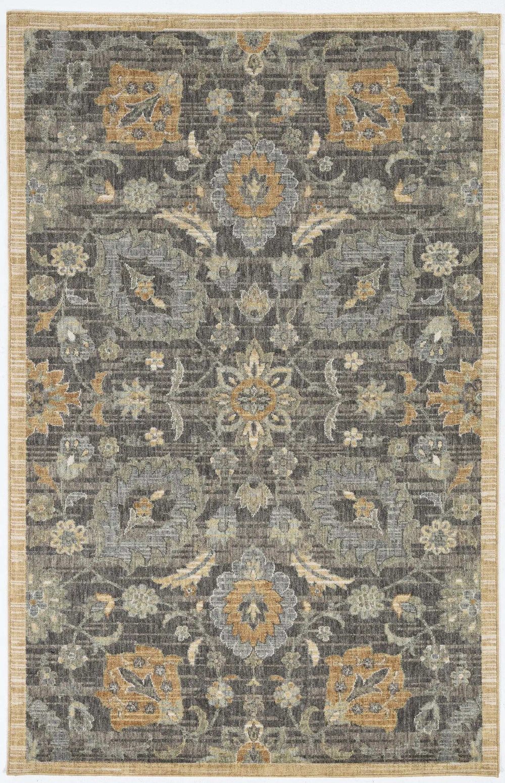 9' X 13' Taupe Machine Woven Vintage Floral Traditional Indoor Area Rug - Homeroots - Flyclothing LLC