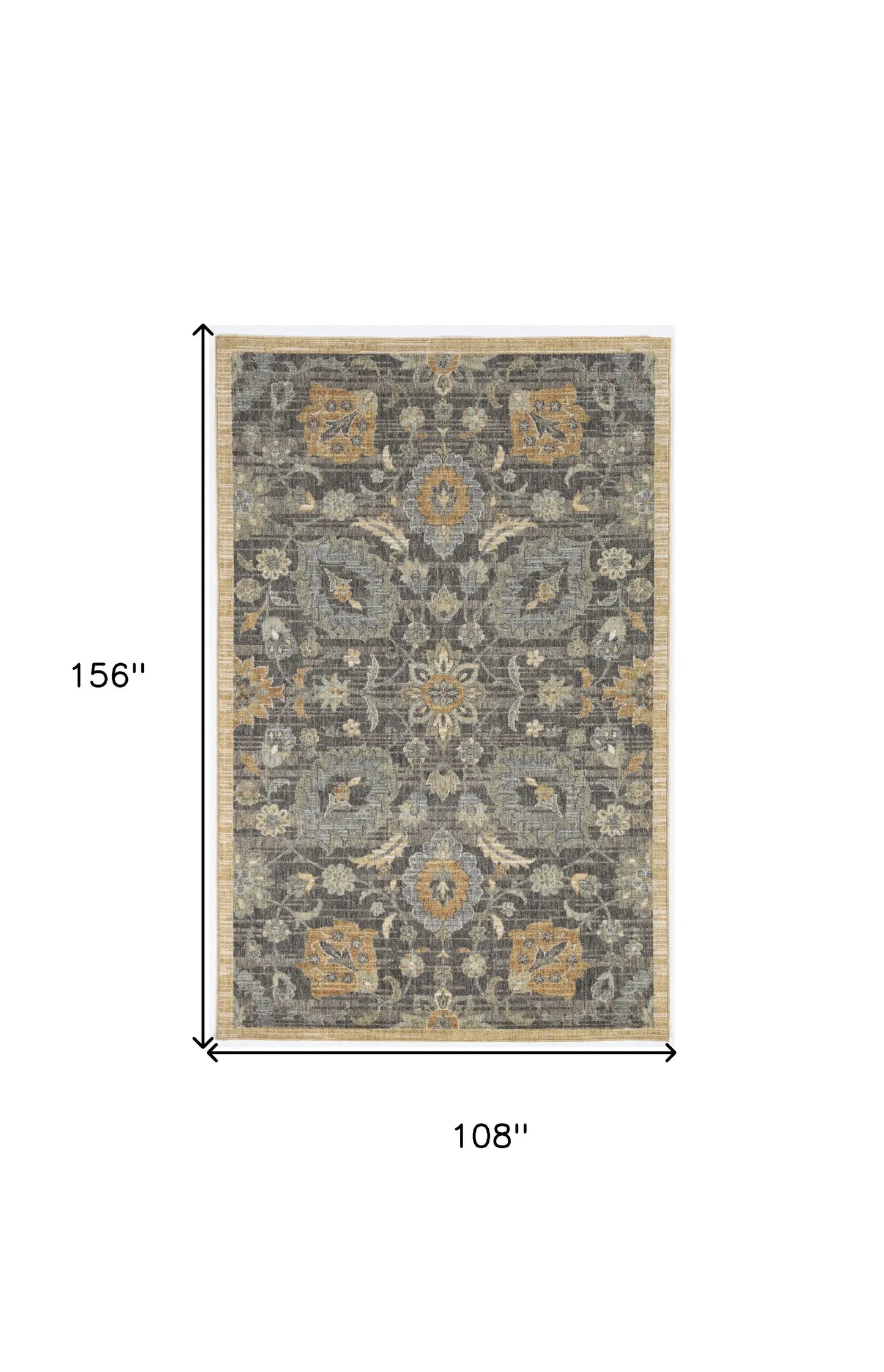 9' X 13' Taupe Machine Woven Vintage Floral Traditional Indoor Area Rug - Homeroots - Flyclothing LLC
