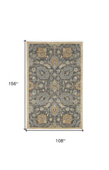 9' X 13' Taupe Machine Woven Vintage Floral Traditional Indoor Area Rug - Homeroots - Flyclothing LLC