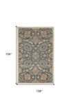 9' X 13' Taupe Machine Woven Vintage Floral Traditional Indoor Area Rug - Homeroots
