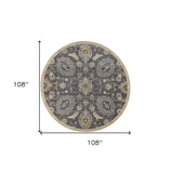 108 X 108 Taupe Wool Rug - Homeroots