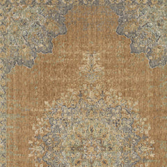 2' X 7' Coffee Vintage Medallion Bordered Wool Indoor Runner Rug - Homeroots