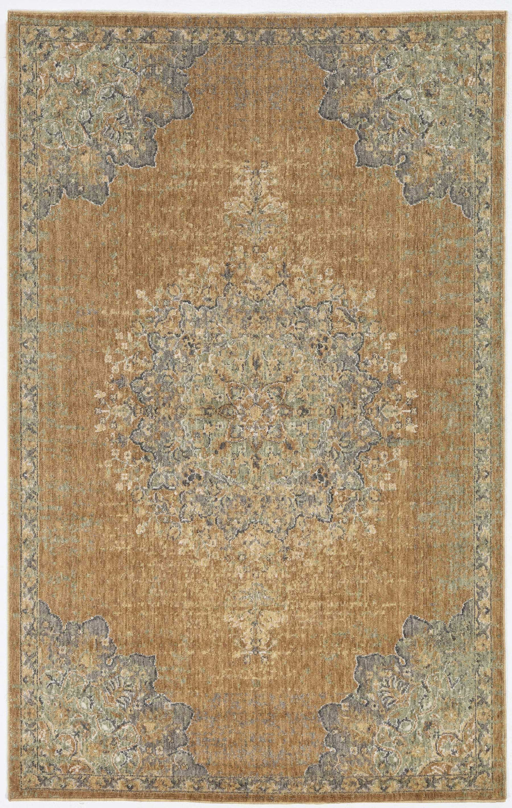 3' X 5' Coffee Brown Machine Woven Floral Medallion Indoor Area Rug - Homeroots - Flyclothing LLC