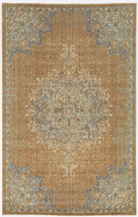 3' X 5' Coffee Brown Machine Woven Floral Medallion Indoor Area Rug - Homeroots - Flyclothing LLC