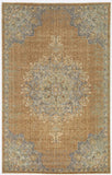 3' X 5' Coffee Brown Machine Woven Floral Medallion Indoor Area Rug - Homeroots