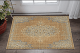 3' X 5' Coffee Brown Machine Woven Floral Medallion Indoor Area Rug - Homeroots