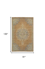 8' X 11' Coffee Brown Machine Woven Floral Medallion Indoor Area Rug - Homeroots - Flyclothing LLC
