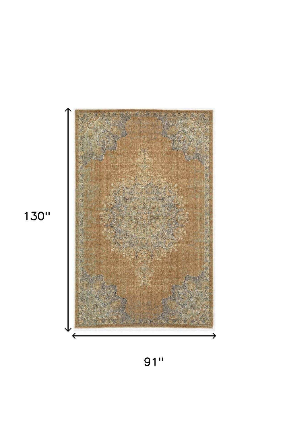 8' X 11' Coffee Brown Machine Woven Floral Medallion Indoor Area Rug - Homeroots - Flyclothing LLC