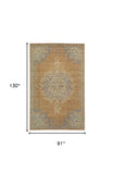 8' X 11' Coffee Brown Machine Woven Floral Medallion Indoor Area Rug - Homeroots