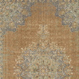 8' X 11' Coffee Brown Machine Woven Floral Medallion Indoor Area Rug